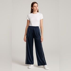 Victoria Secret Black Silky  Pants with White Stripe